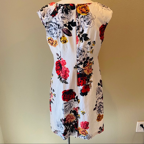 Adrianna Papell Faux Wrap Rose Floral Sheath dress - Picture 12 of 16